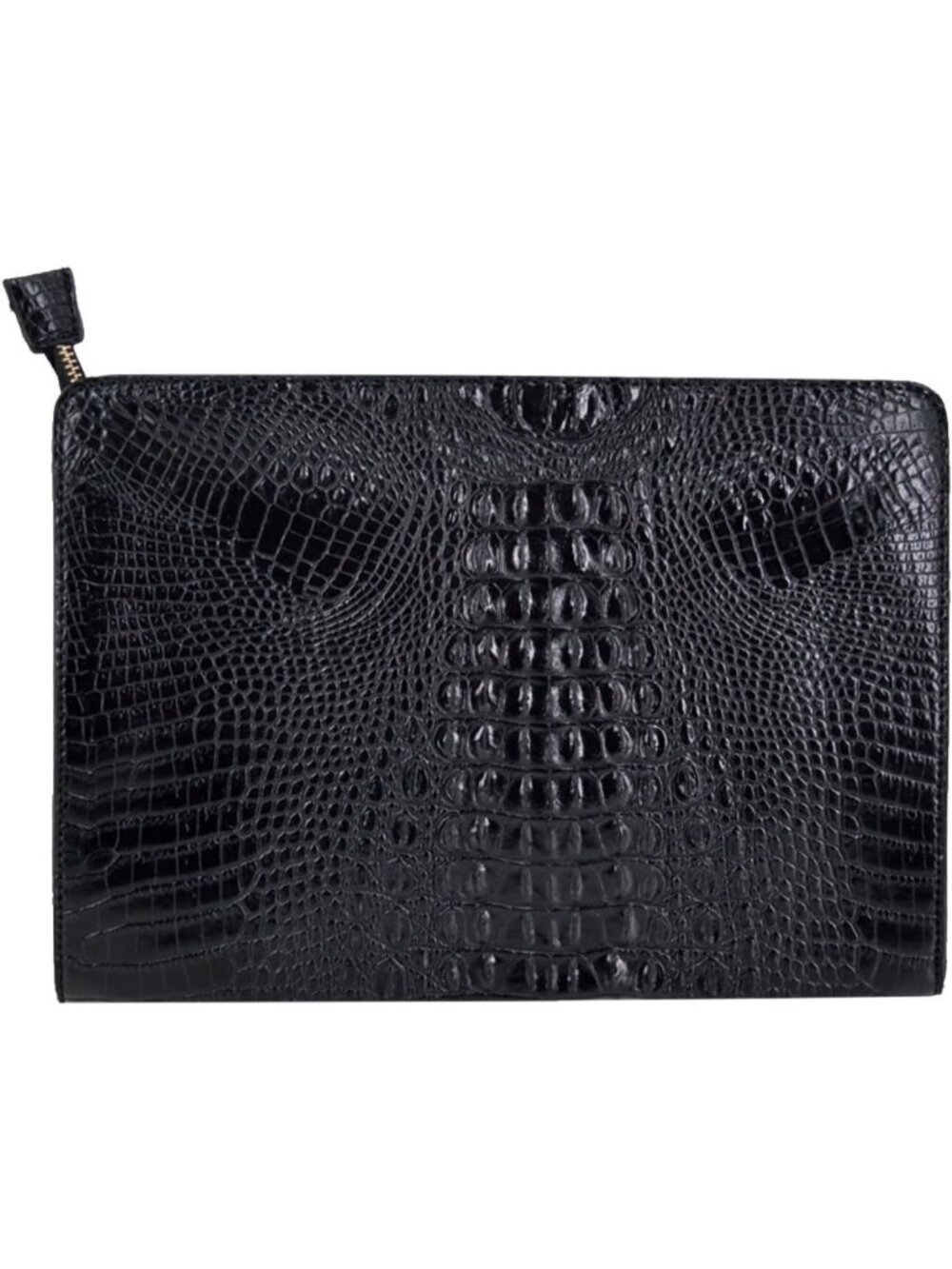 Oversized Crocodile Print Leather Clutch Purse | Elegant Evening Handbag for